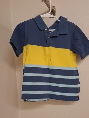 OshKosh B'gosh Blue, Yellow & Light Blue Striped Polo Shirt